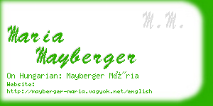 maria mayberger business card